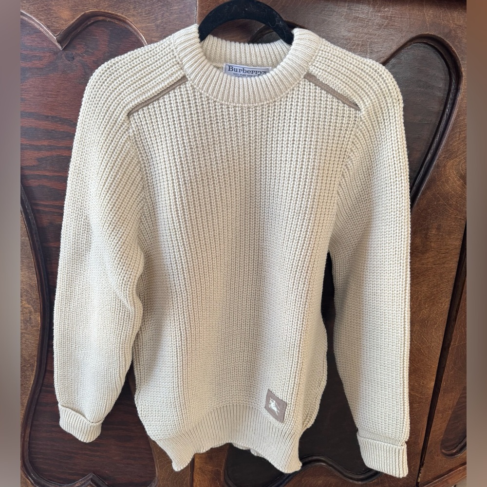 **SOLD**Burberry Cream Men's Wool Sweater